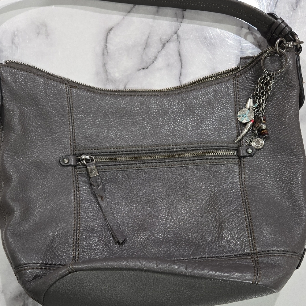 The Sak Charcoal Leather Shoulder Bag